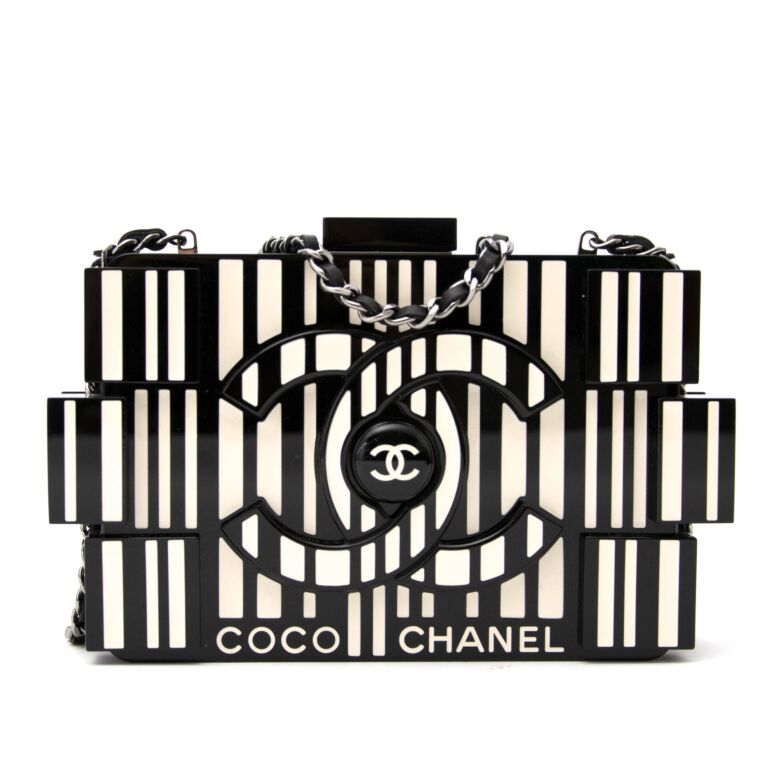 Chanel lego clutch bag plexiglass black and white ○ Labellov