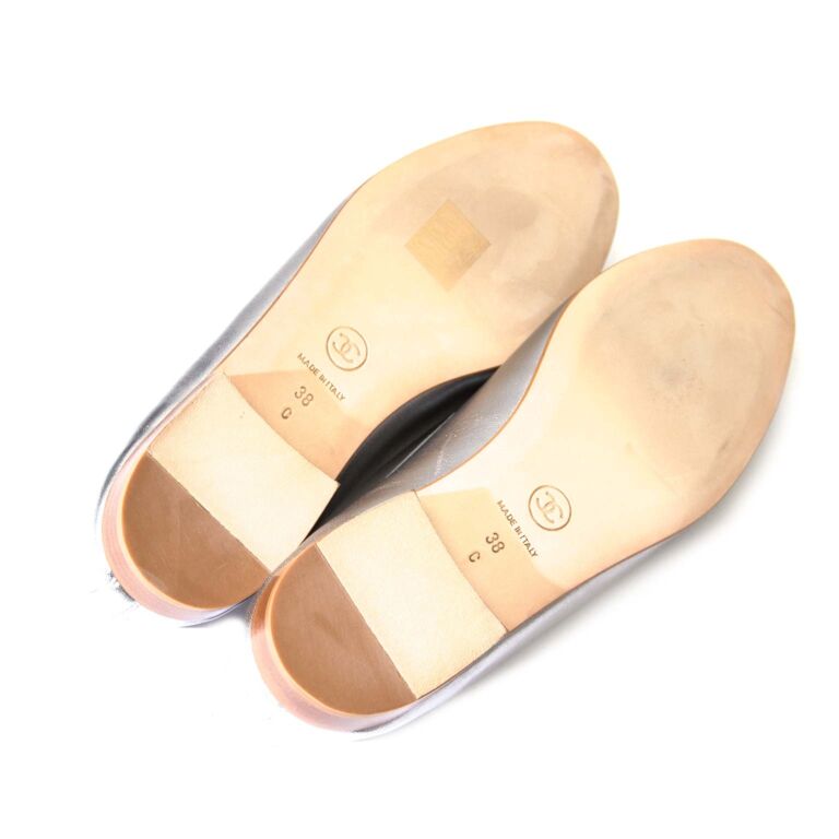 Chanel CC Logo Ballerina Ballet Flats Ivory Shoes Size 38 …