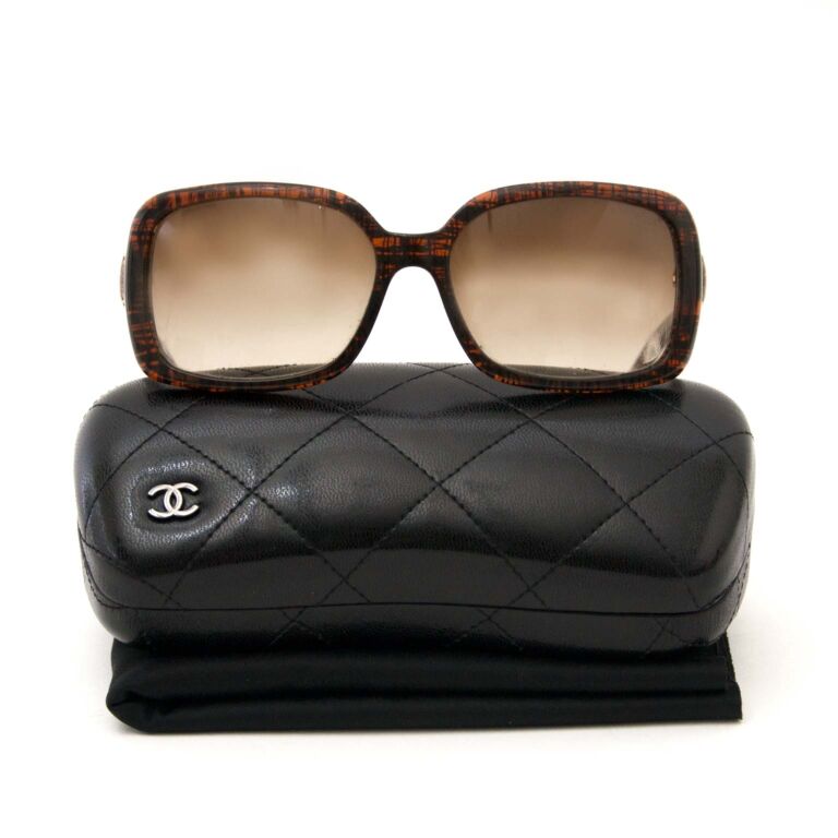 Chanel Brown 'CC' Logo Shield Womens Sunglasses Chanel | The Luxury Closet