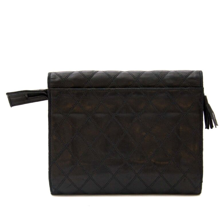 Chanel Black Vintage Lambskin Pochette Wallet Labellov Buy