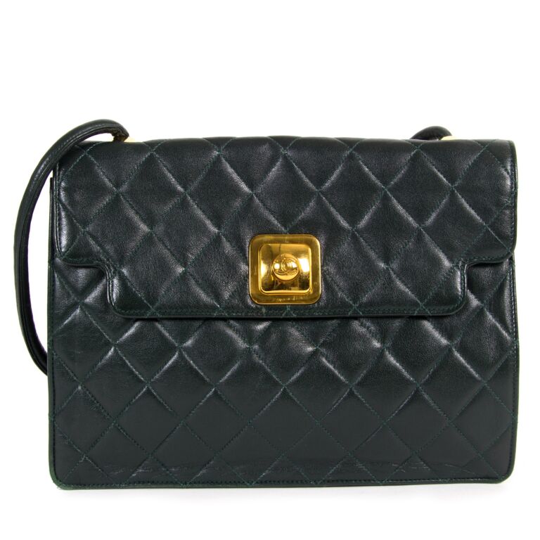 Chanel Dark Green Vintage Shoulder Bag Labellov Buy and Sell