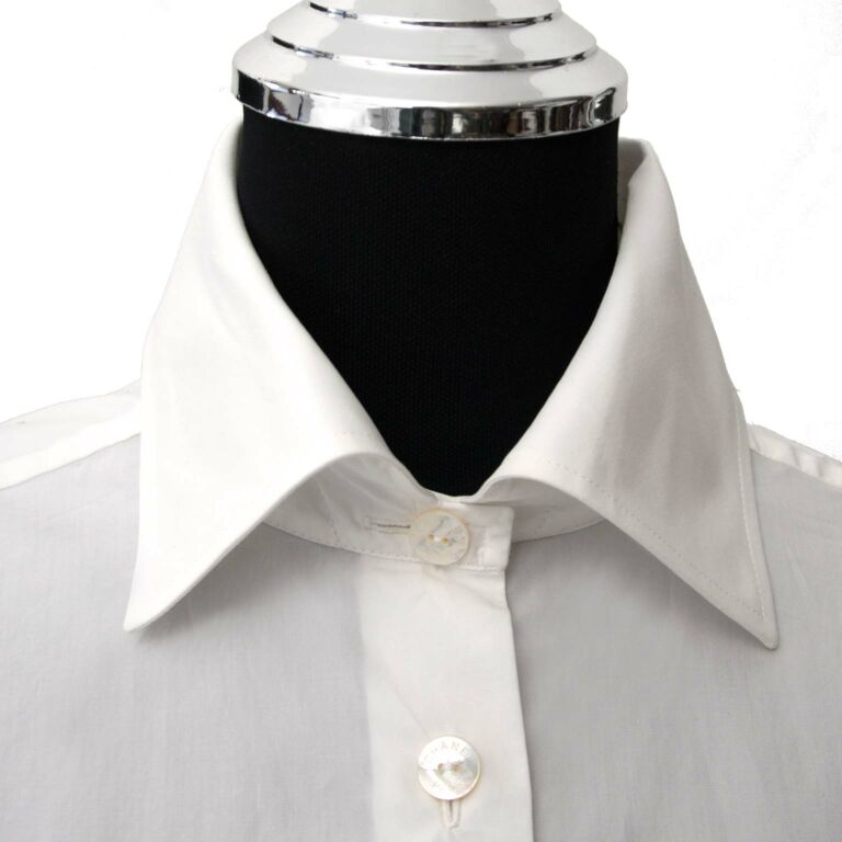 Chanel White Cotton Blouse ○ Labellov ○ Buy and Sell Authentic Luxury