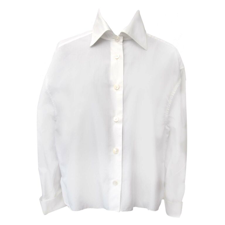 Chanel White Cotton Blouse ○ Labellov ○ Buy and Sell Authentic Luxury
