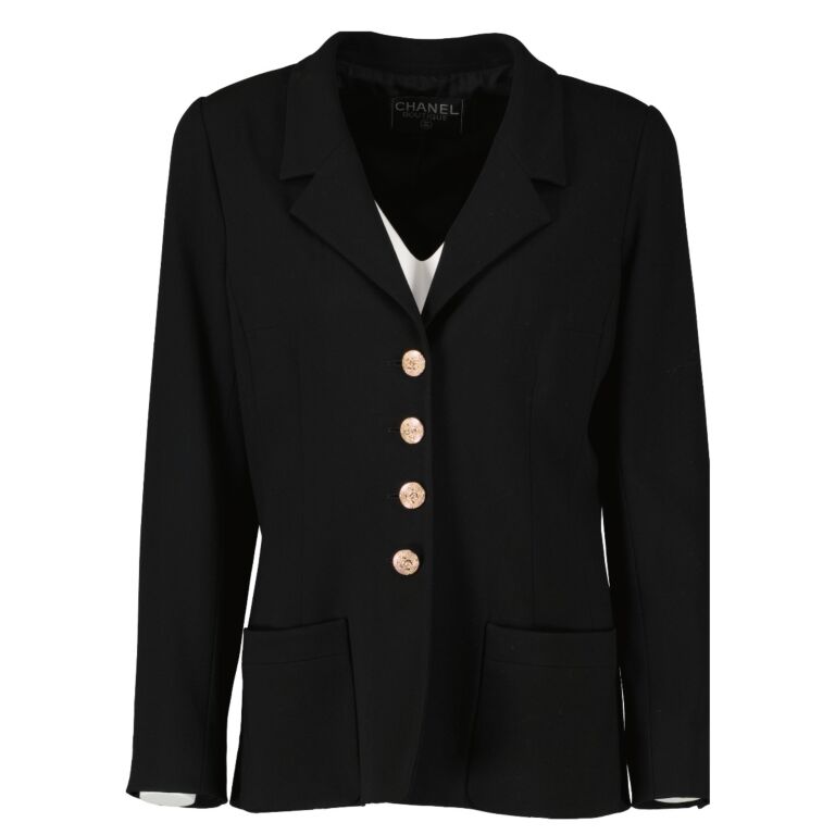 Chanel black blazer deals