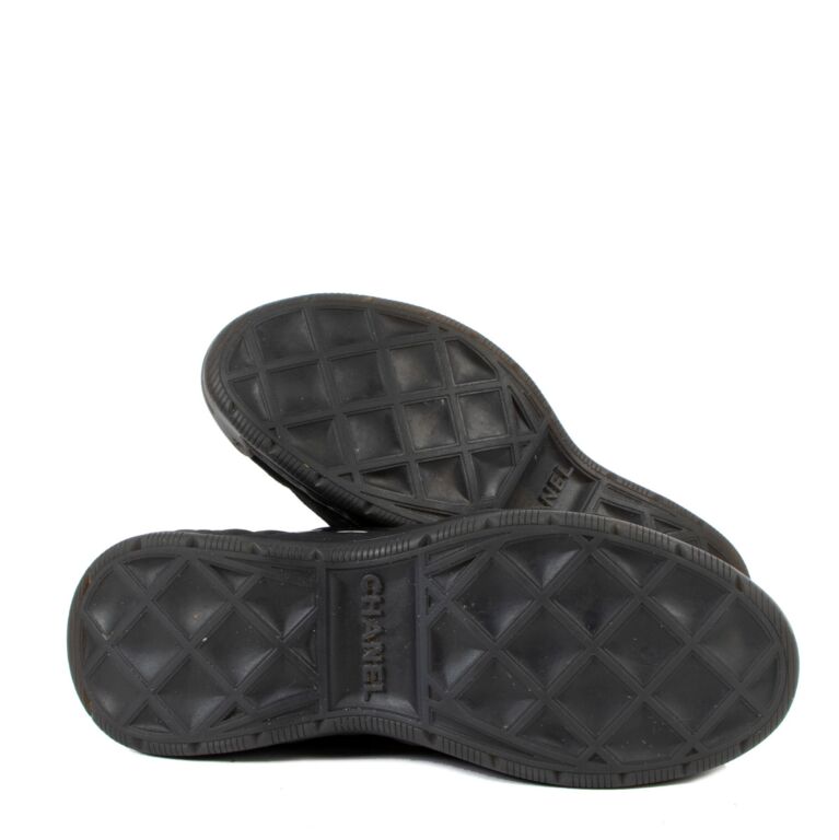 Chanel Pre Fall 2021 Black Padded Nylon Suede Sneakers Size 38