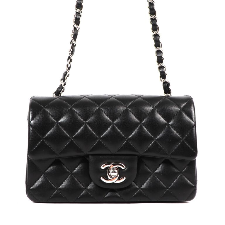 Chanel Black Lambskin Classic Mini Flap Bag Labellov Buy and