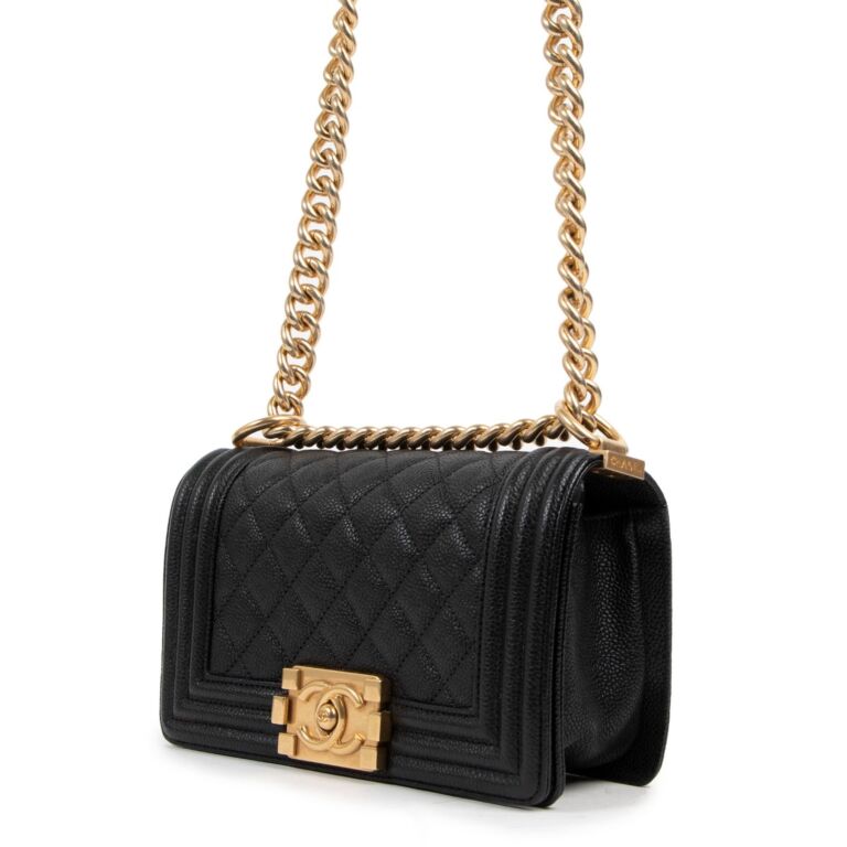Chanel Black Caviar Leather Small Boy Bag ○ Labellov ○ Buy and