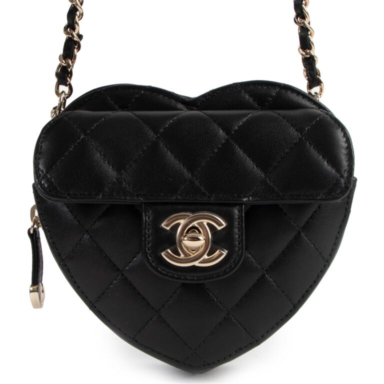 chanel heart clutch with chain