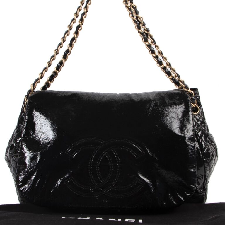 Chanel Black Patent Leather Small Top Handle Bag.  Luxury, Lot #76020