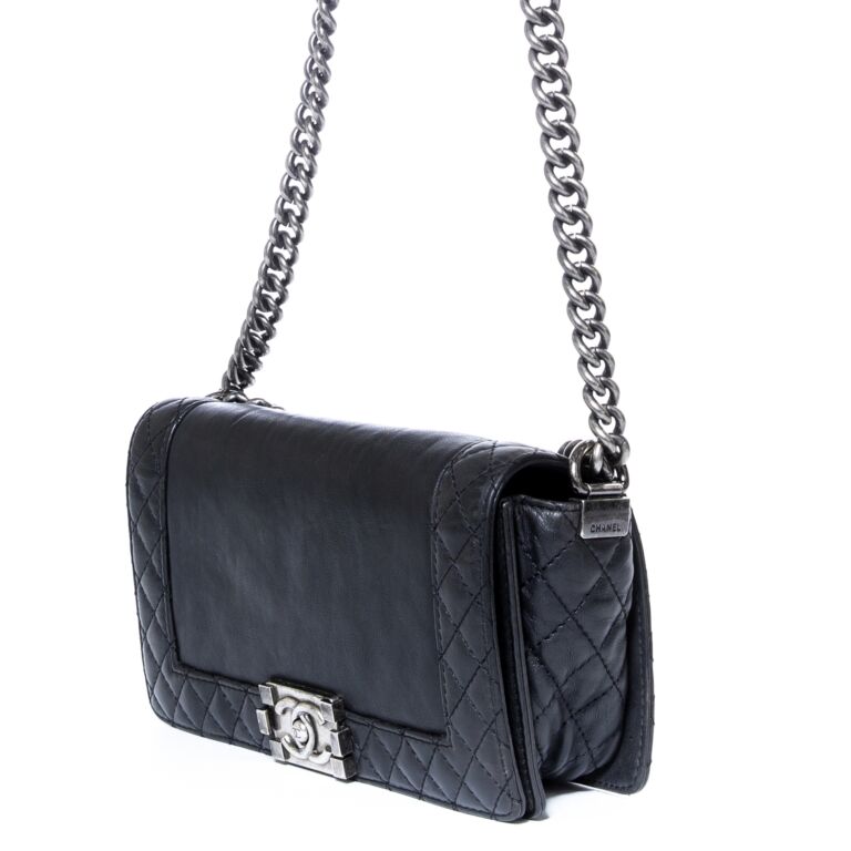 Chanel Boy Medium Black Calfskin Handbag Labellov Buy and Sell Authentic Luxury
