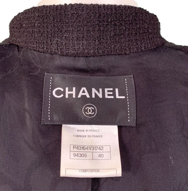 Chanel Grey And Black Tweed Sz 40 Jacket – eliterepeatny