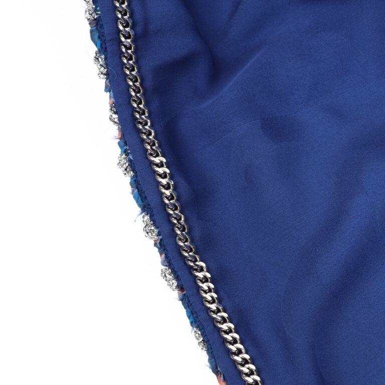 Chanel Cruise 2023 Cotton Blue Tweed Jacket - Size 34 FR