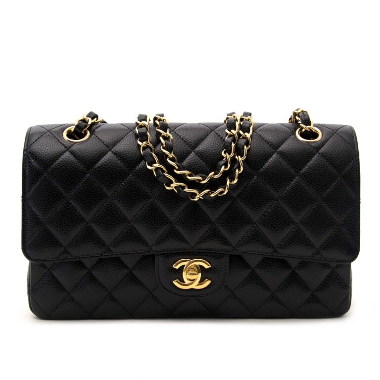 Chanel classic flap medium black caviar discount