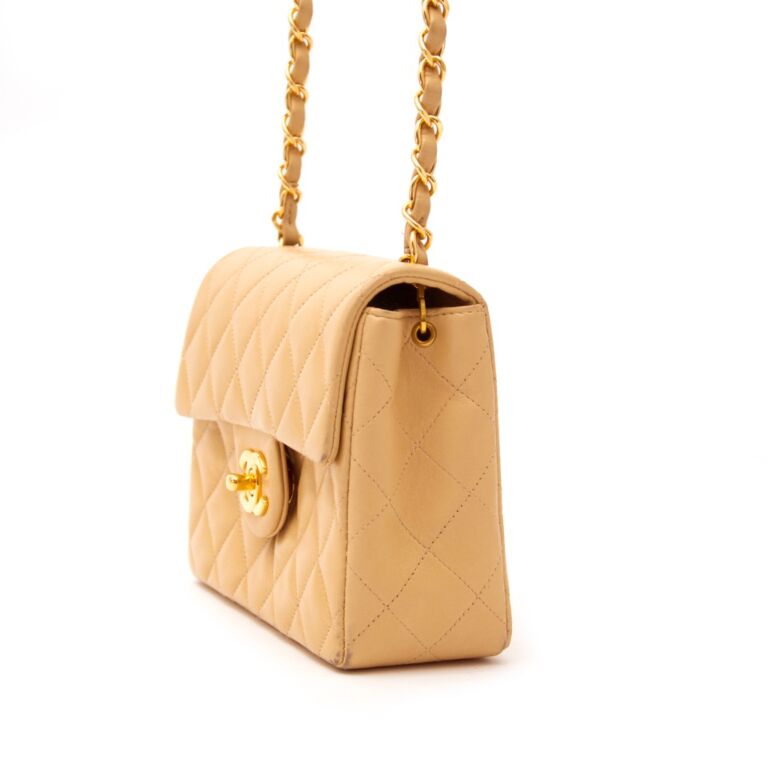 Chanel Camel Beige Quilted Caviar Mini Square Classic Single Flap Gold  Hardware, 2005-2006 Available For Immediate Sale At Sotheby's