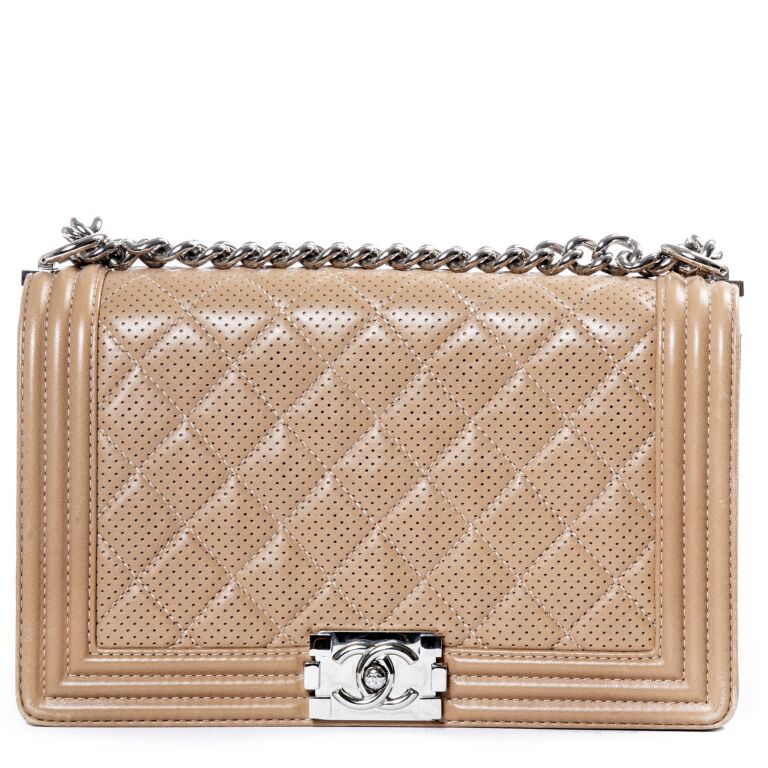 Chanel Beige New Medium Boy Perforated Bag Labellov Buy and