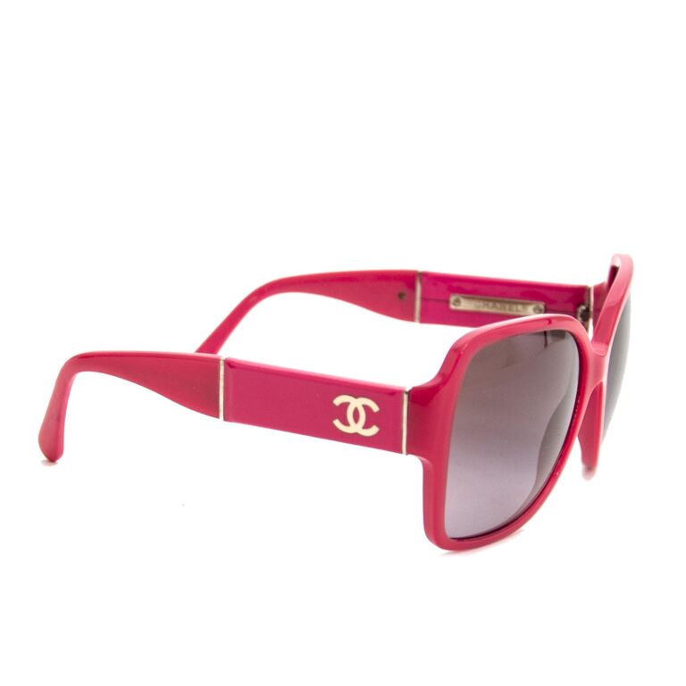 Chanel Purple Gradient Swarovski Crystal CC Logo Sunglasses