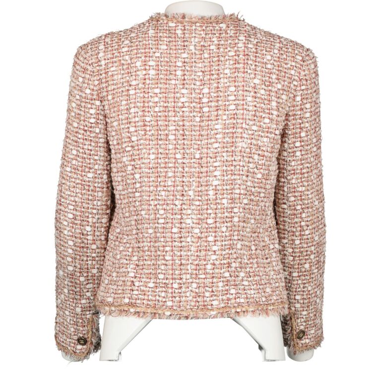 Chanel Spring 2006 Pink Tweed Fringed Metallic Classic Jacket