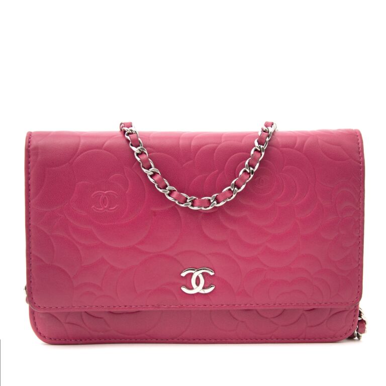 Chanel Fuchsia Camellia Wallet On A Chain Labellov Buy and