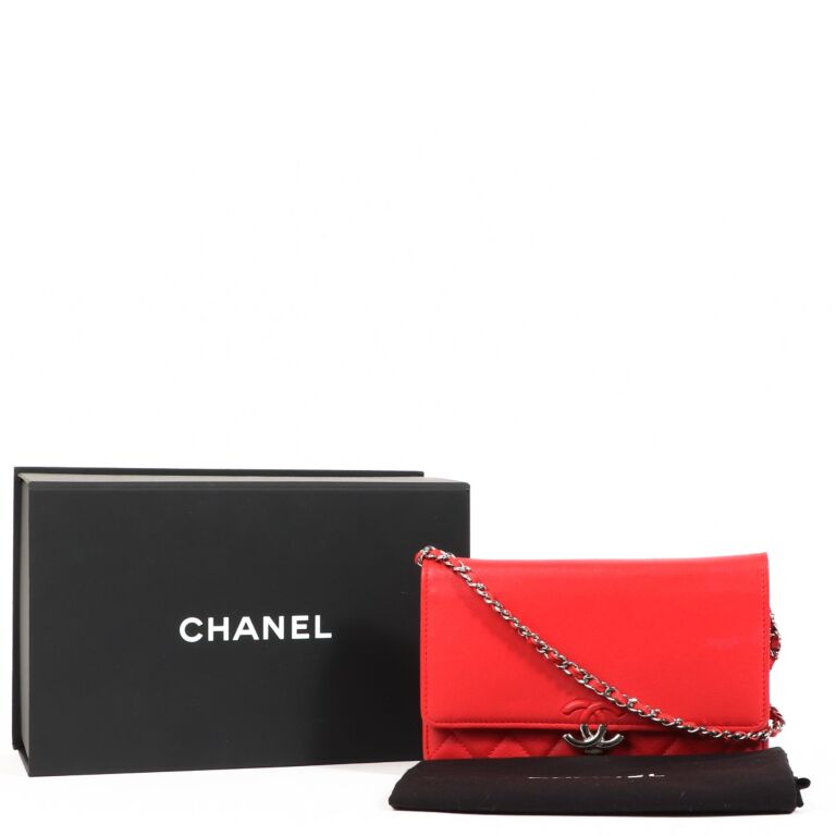 Chanel Red Urban Companion Wallet On Chain ○ Labellov