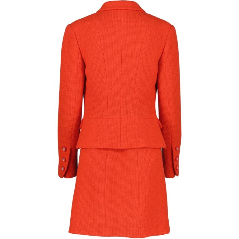 Chanel Red Orange Tweed Jacket 2019 – On Que Style