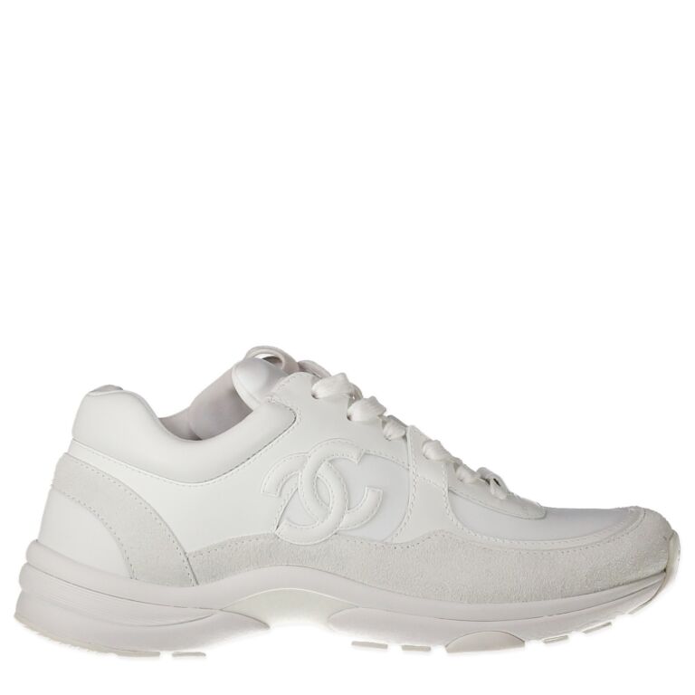 Chanel CC Logo Triple White Sneakers - Size 39 ○ Labellov ○ Buy