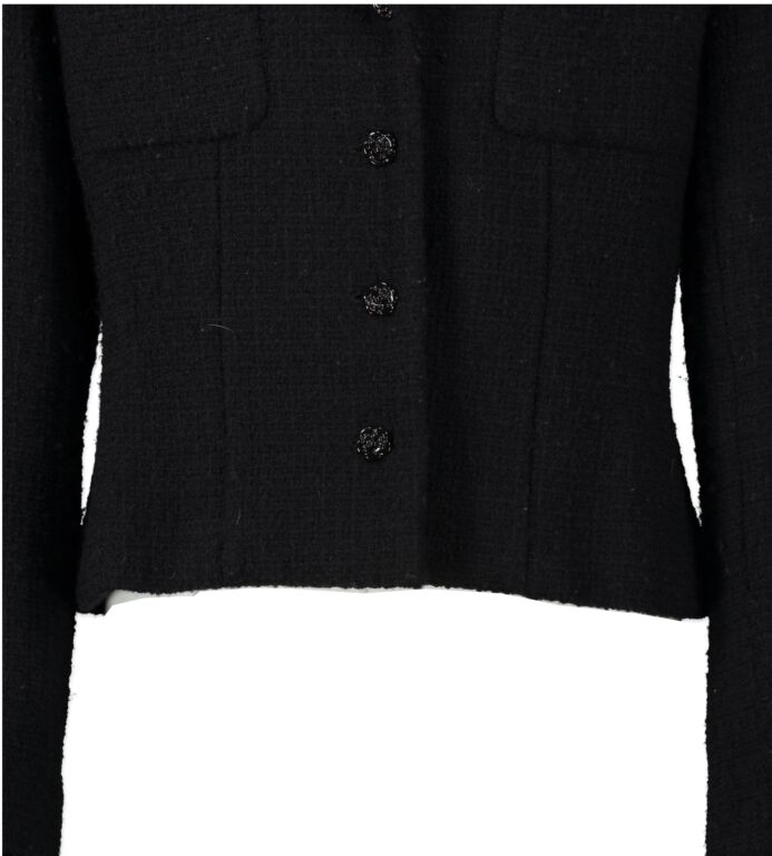 Chanel 22K Black Check Tweed Jacket - FR38 Labellov Buy and Sell Authentic  Luxury