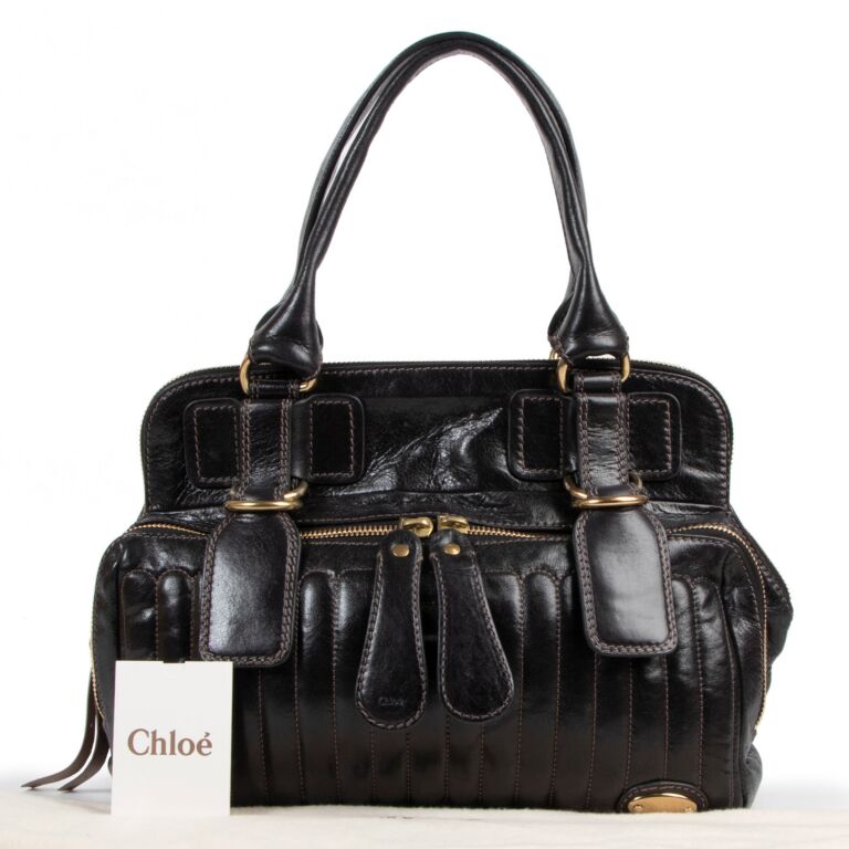 Chlo Black Leather Bay Bag Labellov Buy and Sell Authentic
