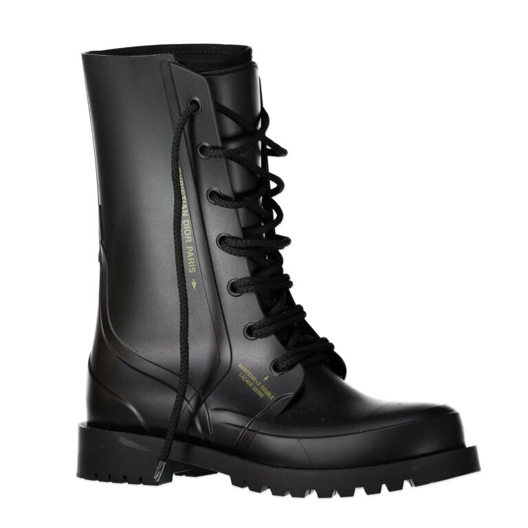 Dior Camp Black Rubber Ankle Boots Size 39 Labellov Buy and Sell Authentic Luxury