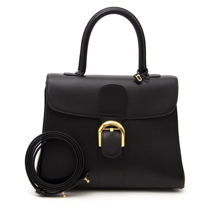 バッグ Delvaux Top Handle Bag Dark Gray Delvaux Madame Dark Grey Leather Bag, Top Handle Bag