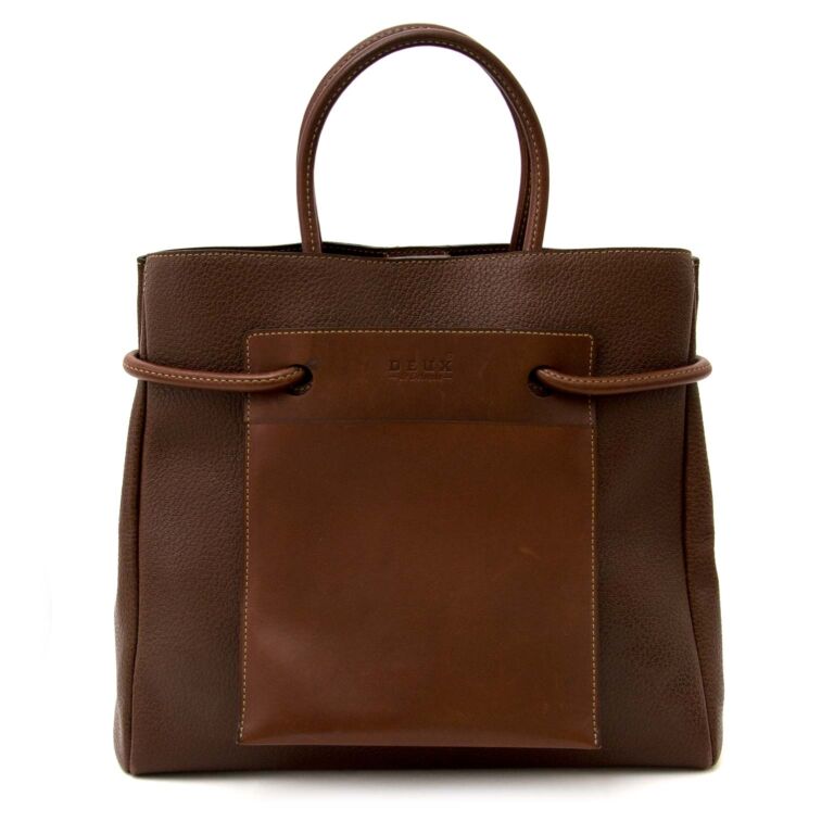Deux deDelvaux Chestnut Brown Top Handle Labellov Buy and Sell ...