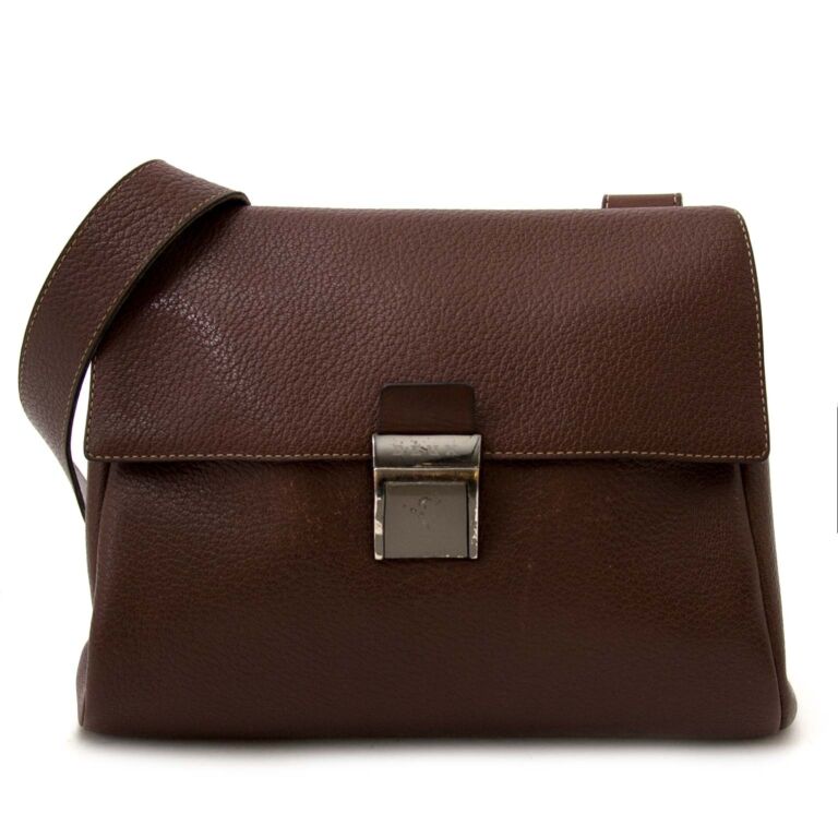 Deux DeDelvaux Brown Leather Crossbody Bag Labellov Buy and Sell ...