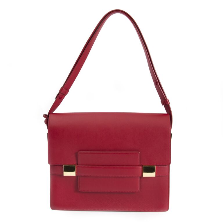 Delvaux Black/Red Leather Madame PM Shoulder Bag Delvaux