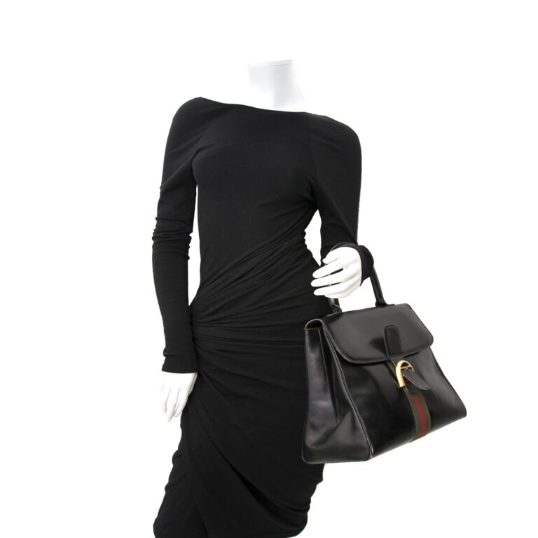 ヴィンテージ☆Delvaux☆ブリアンGM バッグ delvaux_brillant_gm_black_stri
