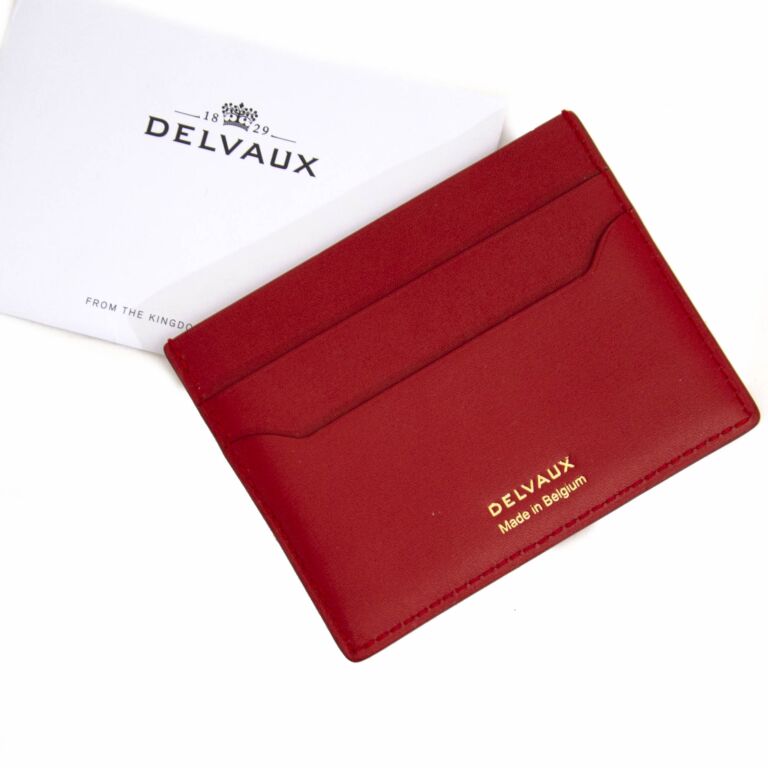 Delvaux Leather Colorblock Pattern Card Holder - Burgundy Wallets,  Accessories - DVX22767