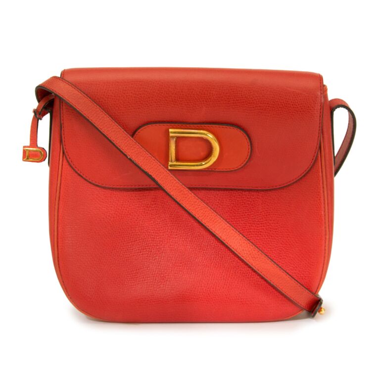 Delvaux Coral Red Cross Body Bag Labellov Buy and Sell