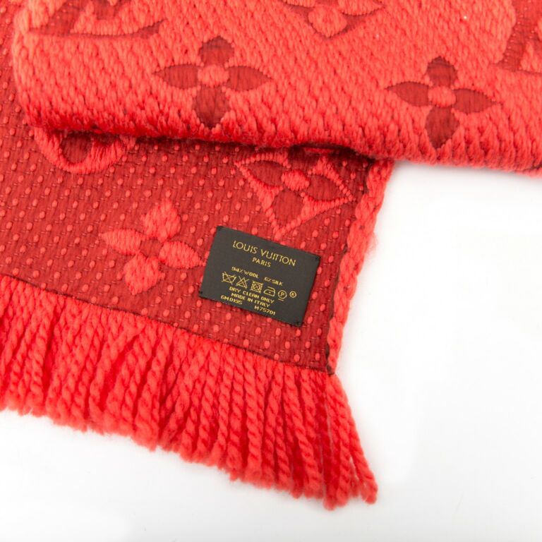 LOUIS VUITTON Wool Silk Logomania Scarf Orient 187228