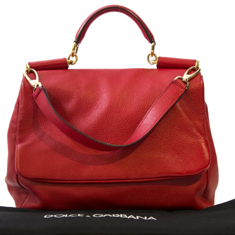 Dolce & Gabbana Red Leather Soft Miss Sicily Bag ○ Labellov ○ Buy and Sell  Authentic Luxury