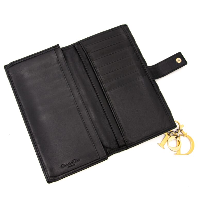 Lady Dior Black Lambskin Wallet ○ Labellov ○ Buy and Sell
