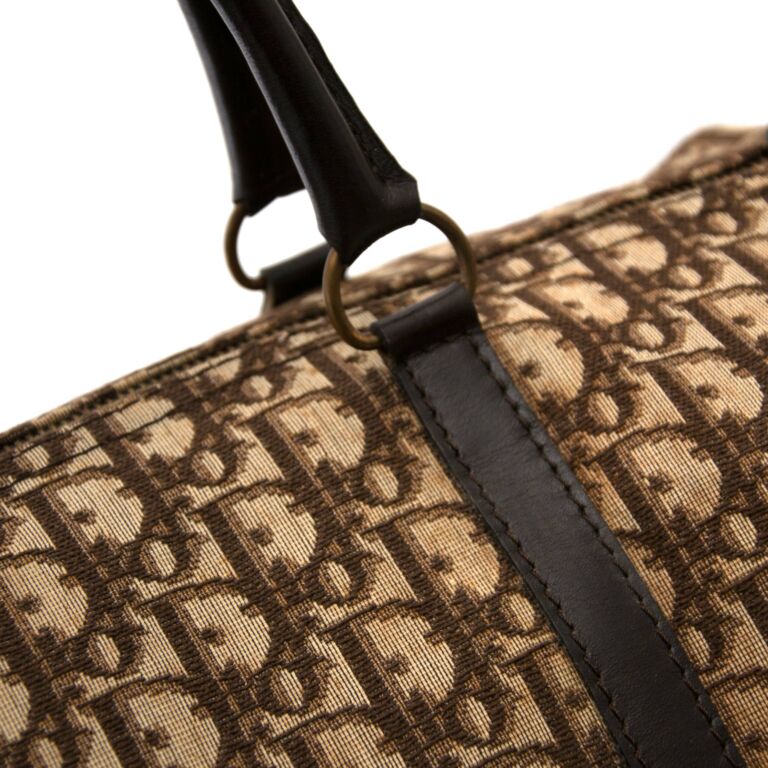 Dior Rare Brown Monogram Trotter Boston Bag 863175 For Sale at 1stDibs