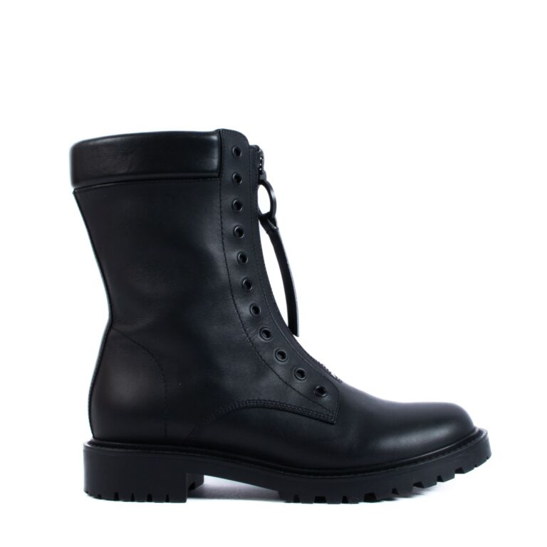 Christian Dior Bold Black Combat Boots - Size 39.5 Labellov Buy and ...