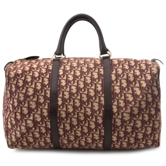 Dior Monogram Burgundy Boston Bag Labellov Buy and Sell