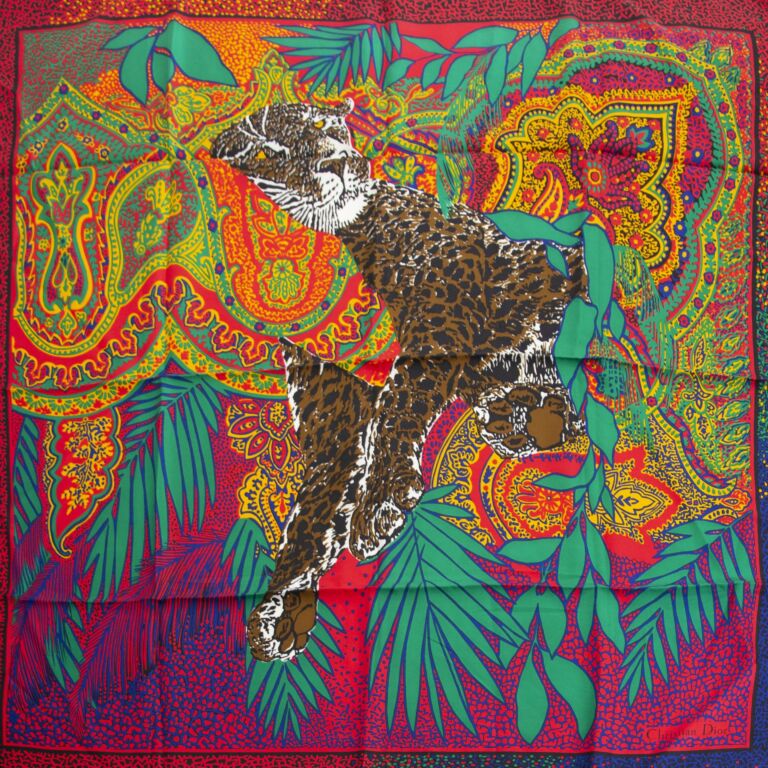 Christian Dior Tiger Silk Scarf ○ Labellov ○ Buy and Sell