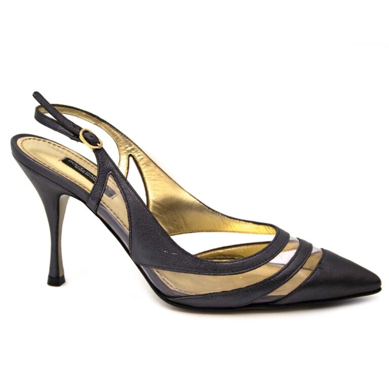 Dolce & Gabbana Grey Leather Slingback Heels - Size 38 ○ Labellov ○ Buy and Sell Authentic Luxury Dolce & Gabbana Grey Leather Slingback Heels - Size 38 ○ Labellov ○ Buy and Sell Authentic Luxury