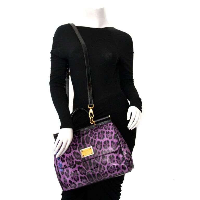 Dolce & Gabbana Vintage - Leopard Printed Tote Bag - Purple - Leather and  Canvas Handbag - Luxury High Quality - Avvenice