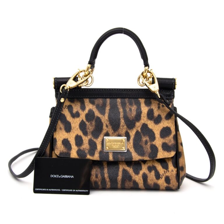 Dolce & Gabbana Leopard Print Sicily Shoulder Bag