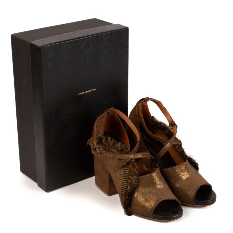 Fringe block heel sandal online