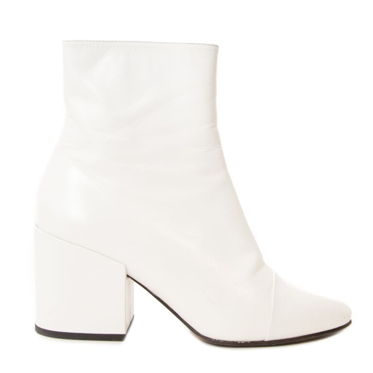 Dries Van Noten White Leather Ankle Boots size 37 Labellov Buy and Sell Authentic Luxury
