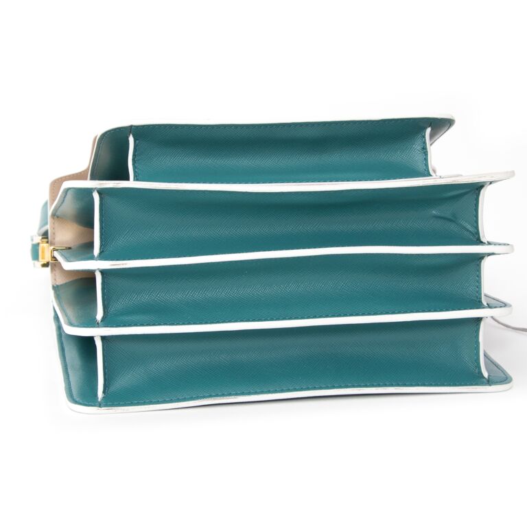 Marni Beige Metal Trunk Calf-Leather Shoulder Bag