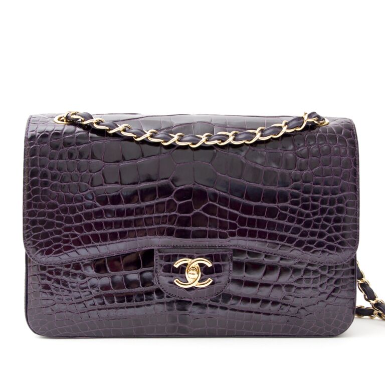 Chanel 2019 ParisNew York Medium Coco Croc Flap Bag  Gold Shoulder Bags  Handbags  CHA437650  The RealReal