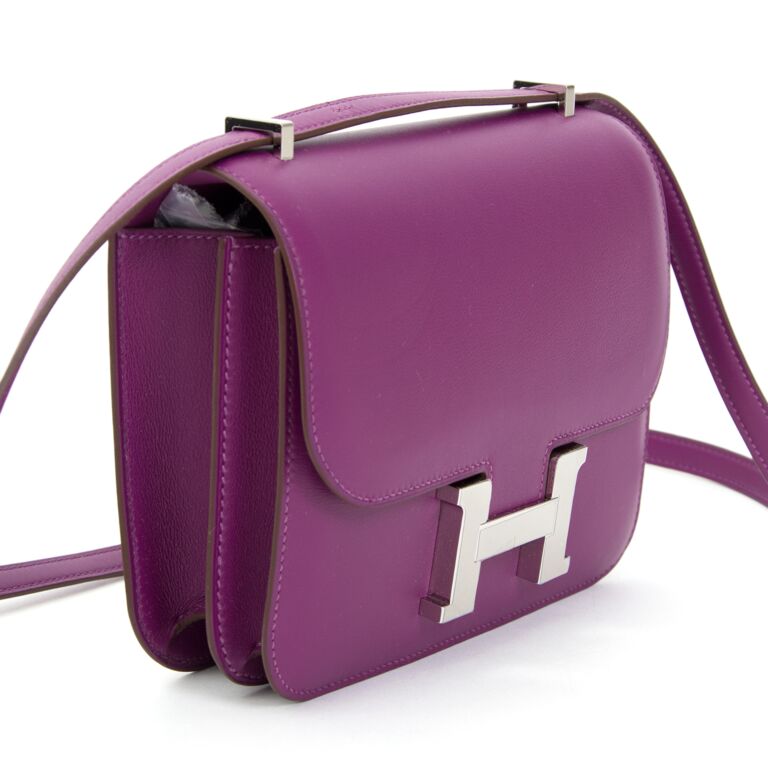 Hermes Mini Constance Bag Swarovski Crystals Design Lilac Suede